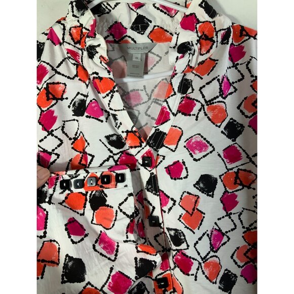 Womens Multiples‎ Art to Wear Button Lagenlook Tunic 2X Geometric - Picture 3 of 10